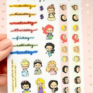 Princess weekly stickers