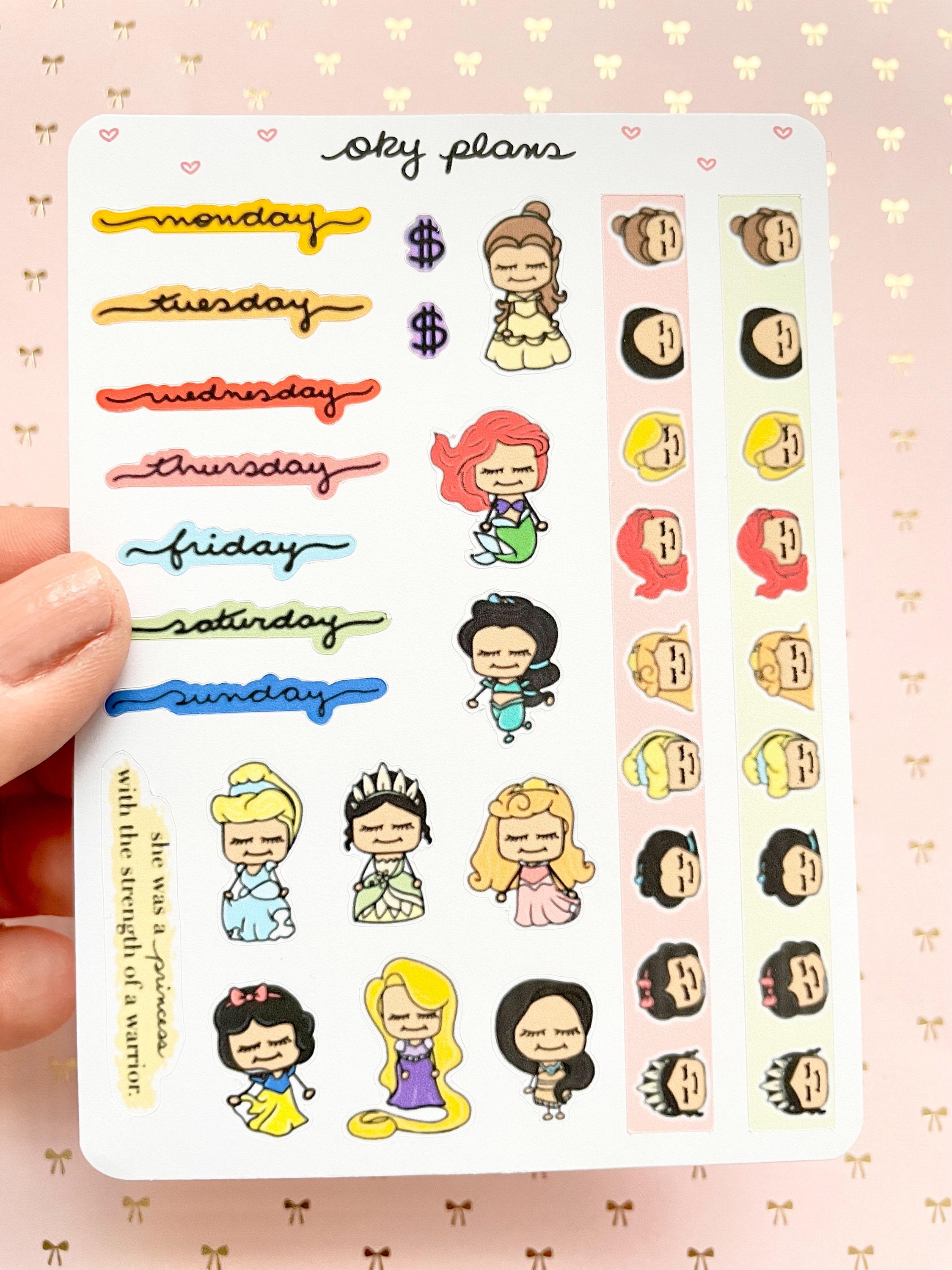 Princess Weekly Stickers - Etsy