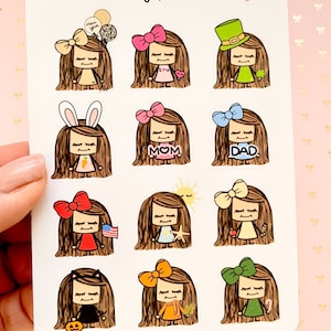Monthly holiday deco stickers