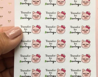 Transfer to savings stickers