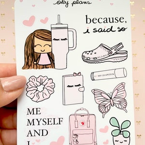 Pink love deco stickers