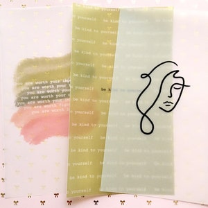 Self love theme vellum inserts