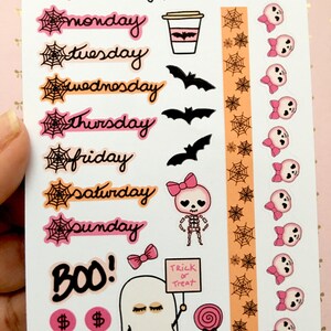 Pink Halloween stickers