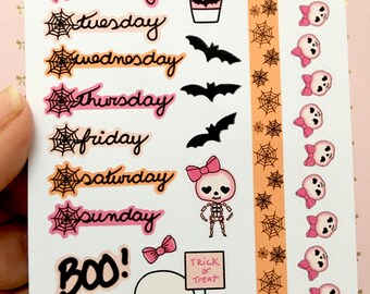 Pink Halloween stickers