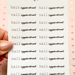 Nail, hair appointment stickers
