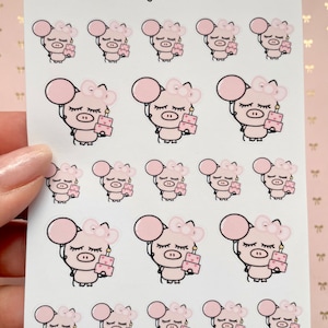 Lulu bow birthday stickers