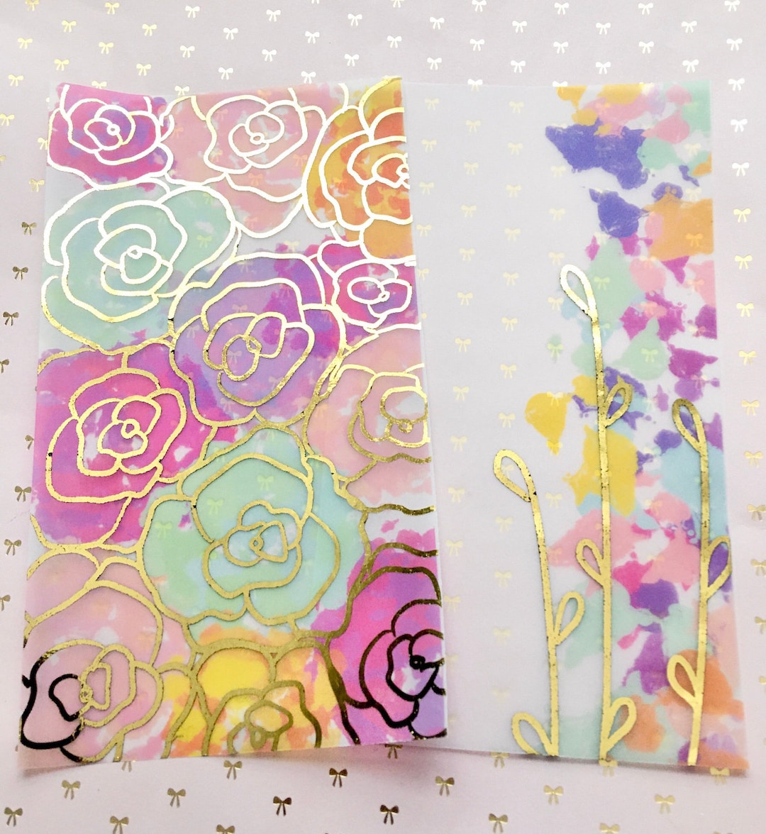 Floral and Foiled Vellum Inserts Etsy