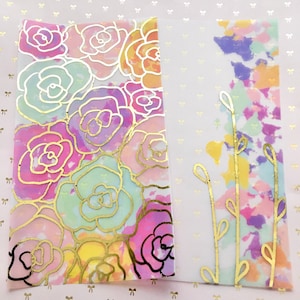 Floral and foiled vellum inserts