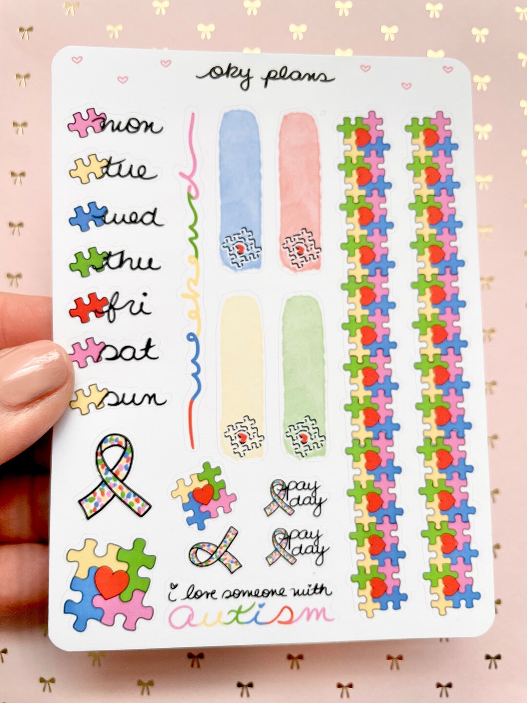 Autism Awareness Weekly Stickers - Etsy