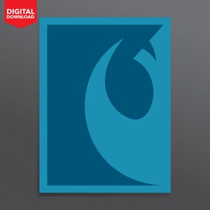 Star Wars - Rebel Alliance Starbird - Rebel Alliance Symbol - The Resistance Crest - Digital Download - Poster - Blue - A1 A2 A3 A4 A4 A6