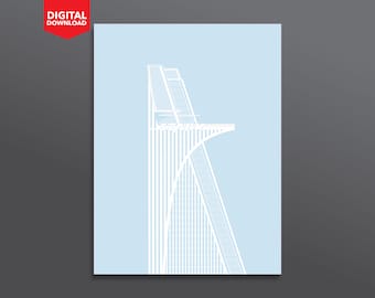 Stark Tower - Avengers - Iron man - Blauw - Digitale Download - Digitale Print - Poster - A1 A2 A3 A4 A4 A6