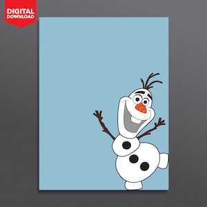 Olaf - Frozen - Descarga digital - Póster - Azul - A1 A2 A3 A4 A4 A6