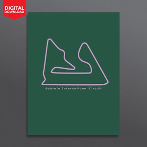 Formel 1 Poster | Bahrain Internationaler Rundkurs | Digitaldruck | Formel 1 Kunst | Formel 1 Strecke | F1 Kunst | Mehrere Größen