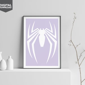 Spiderman Inspired - Avengers - Digital Download - Print - Poster - lilac / Light Purple - A1 A2 A3 A4 A4 A6