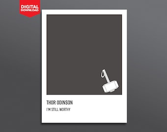 Thor - Avengers - Mjölnir - Thor's Hammer - Colour Swatch - Grey - Digital Download - Digital Print - Poster - A1 A2 A3 A4 A4 A6