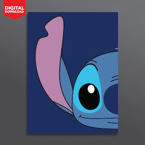 Stitch - Lilo and Stitch - Digital Download - Poster - Blue - A1 A2 A3 A4 A4 A6