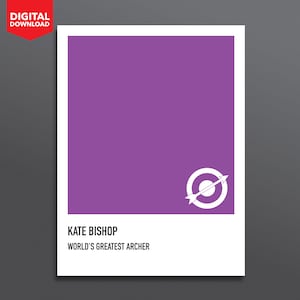 Kate Bishop - Hawkeye - Avengers - Muestra de color - Púrpura - Descarga digital - Impresión digital - Póster - A1 A2 A3 A4 A4 A6