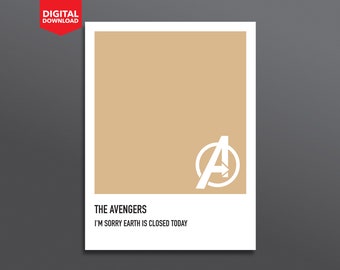 Avengers - Logo Avengers - Próbka kolorów - Jasnobrązowy - Pobieranie cyfrowe - Wydruk cyfrowy - Plakat - A1 A2 A3 A4 A4 A6