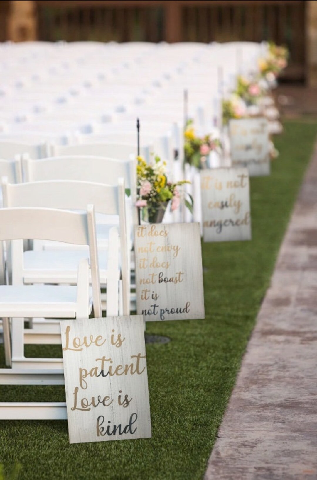 Wedding Aisle Signs Set of 8, Wedding Aisle Decor, I Corinthians