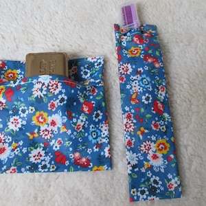 Toiletry set soap pouch and toothbrush case in coated cotton