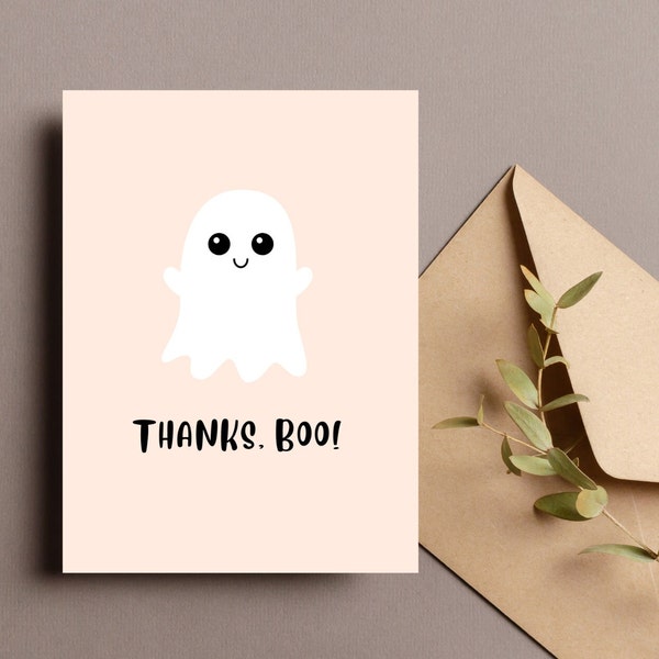 Printable Thank You Card, Holiday Thank You Card, Holiday Card, Halloween Thank You Card, Printable Halloween Card, Print at Home Card