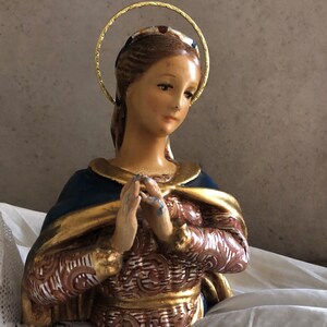 Beautiful Polychromed Virgin Mary Bust, Spanish Religious Art Etsy