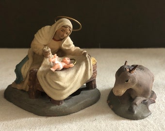 Antique Terracotta Nativity Scene, Christmas Nativity Scene, Religious Catholic, Christian gifts