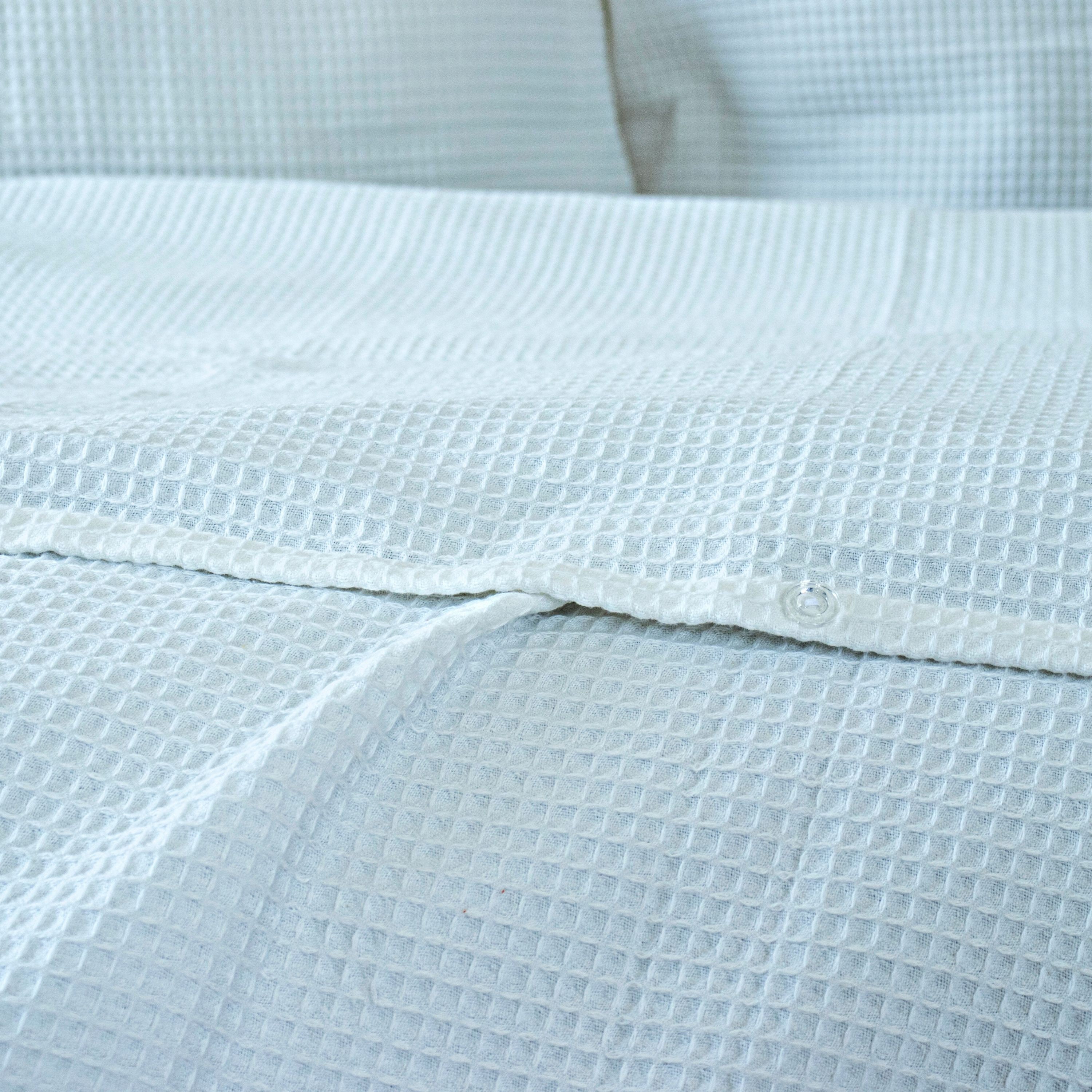 Waffle Duvet Cover Set White Queen Waffle Bedding 100 Etsy