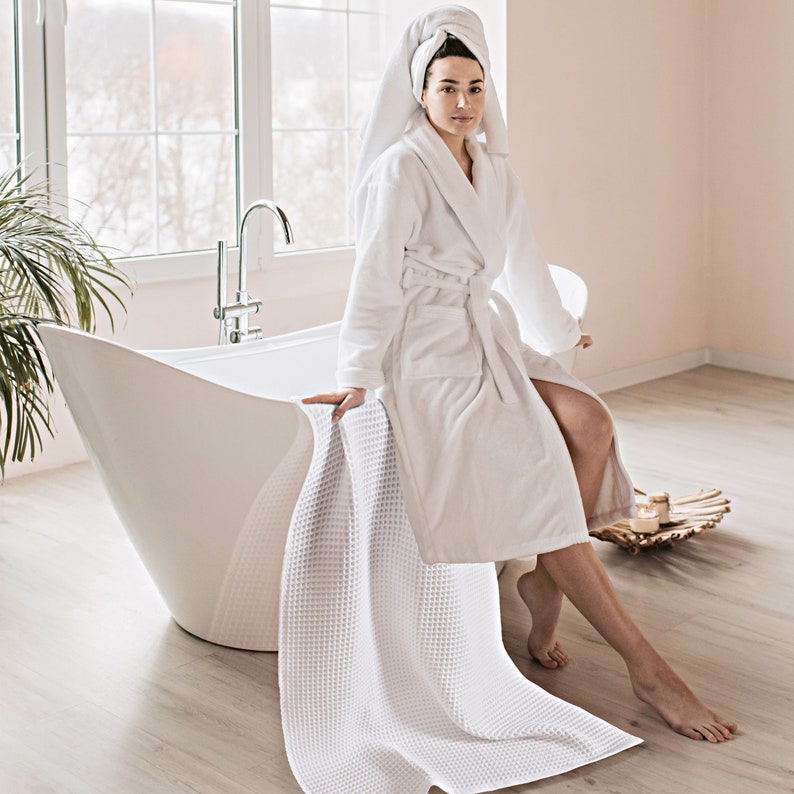 Waffle Bath Towels 100% Turkish Organic Cotton Bath Towel Decorative Luxury Absorbent Quick Dry image 7