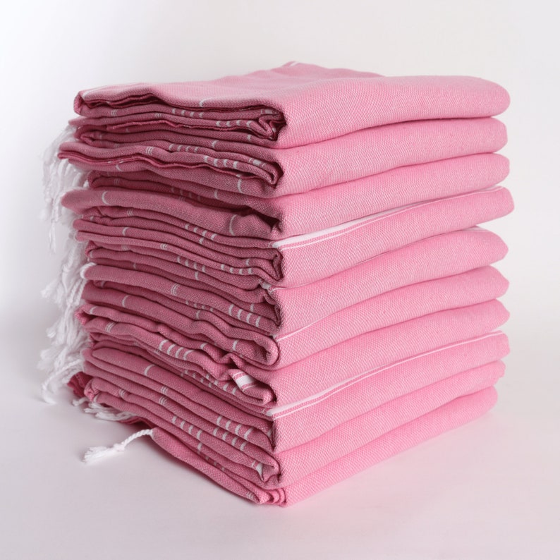 Bulk Turkish Towels Pack of 10, Oversized Beach Towel, Quick-dry Luxury 100% Soft Cotton, Peshtemal Hammam Towels, Bachelorette Party Towels