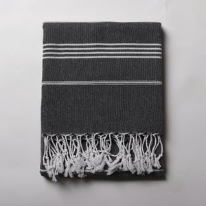 Black Turkish Beach Towels