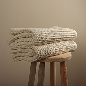 Waffle Bath Towels 100% Turkish Organic Cotton Bath Towel Decorative Luxury Absorbent Quick Dry Beige