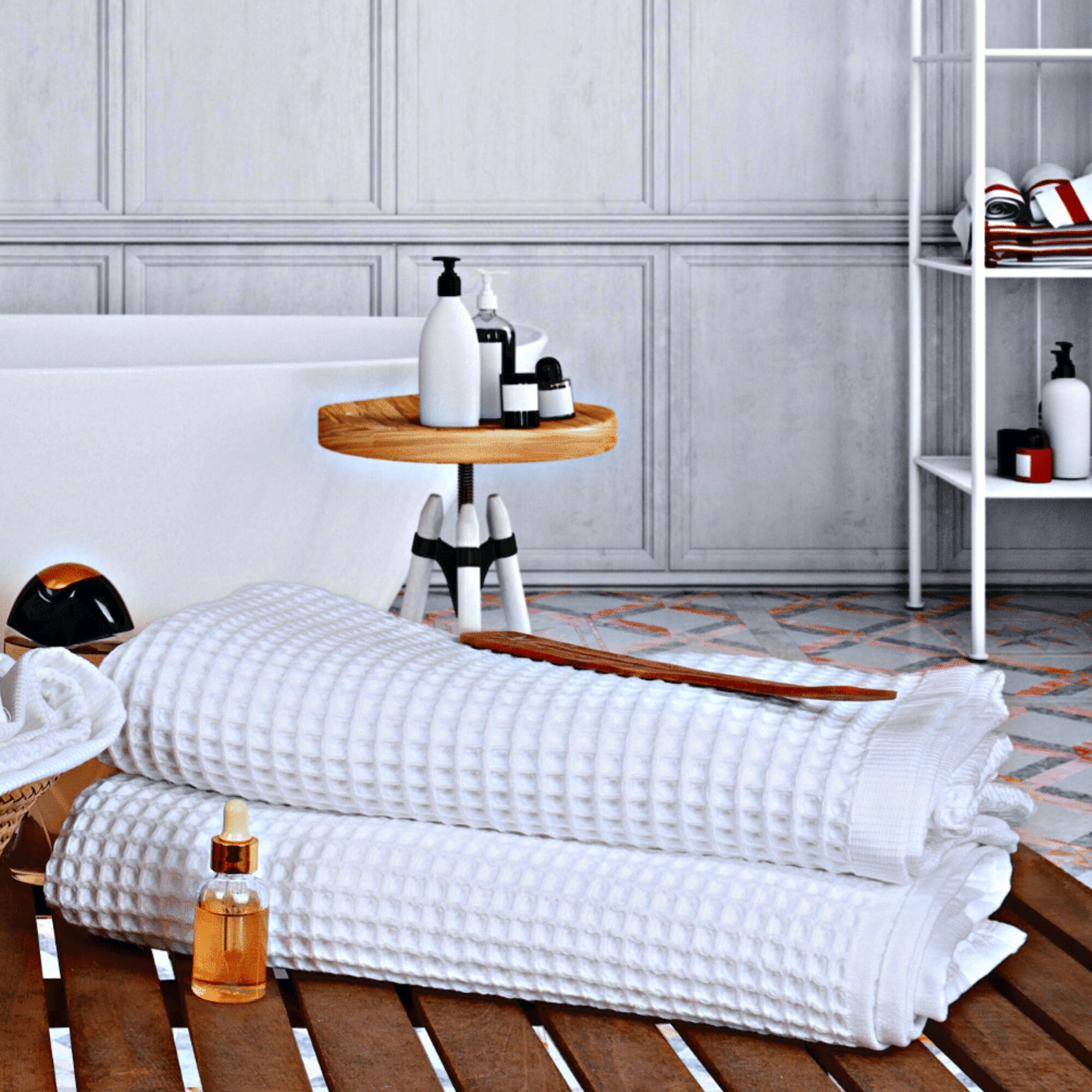 Best Waffle Weave Bath Towels Premium 100 Turkish Organic Cotton