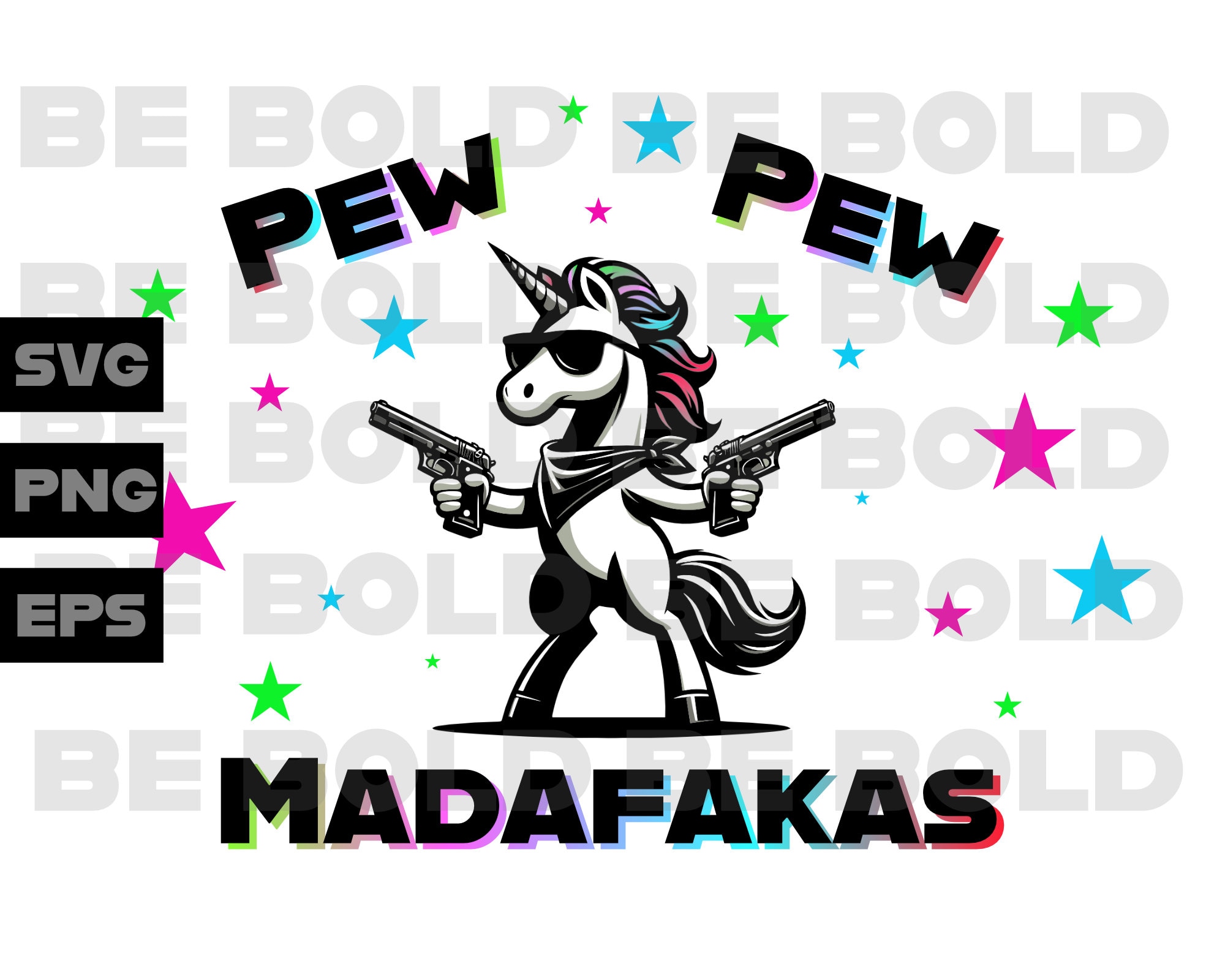 Unicorn Pew Pew Madafakas SVG, EPS, PNG - Digital Graphic - Etsy