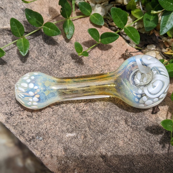 Thick glass spoon pipe, inside out glass spoon pipe, quality glass pipe, hand made in the USA