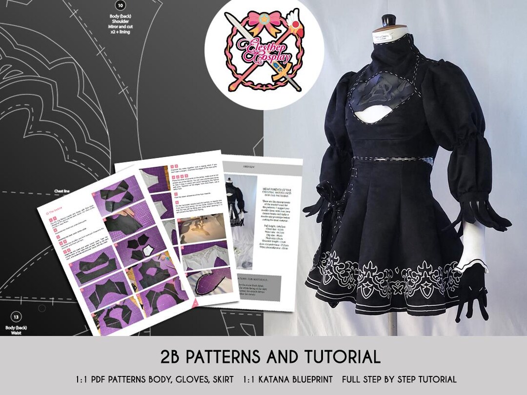 Nier Automata - 2B Cosplay Patterns and Tutorial - Etsy UK
