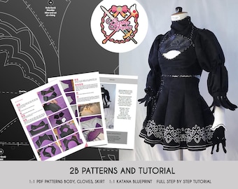 Patrones y tutorial de cosplay de Nier Automata - 2B
