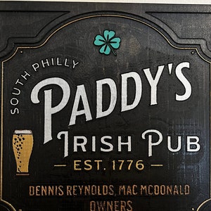 Paddy's Irish Pub Sign With Names
