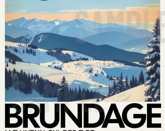 Ski Brundage- Idaho - Travel Poster - 11"x17"