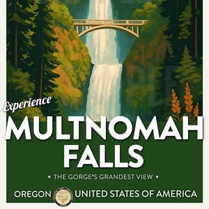 Multnomah Falls- Oregon - Travel Poster 11&quot;x17&quot;