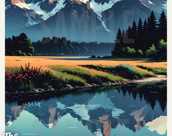 Grand Teton Mountains  - Travel Poster 11"x17"