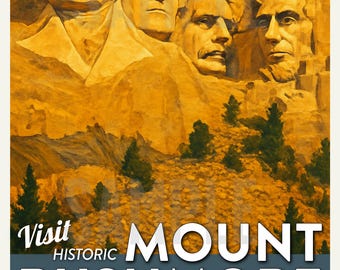 Mt Rushmore - Travel Poster 11"x17"