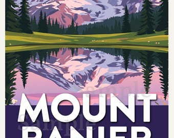 Mt. Rainier- Washington - Travel Poster 11"x17"