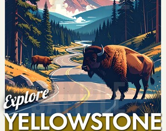 Yellowstone National Park - Travel Poster 11"x17"