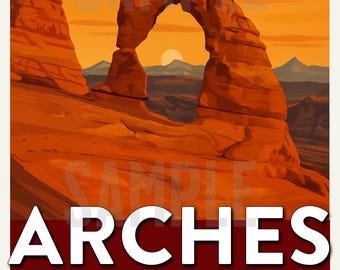 Arches National Park - Utah - Travel Poster 11"x17"