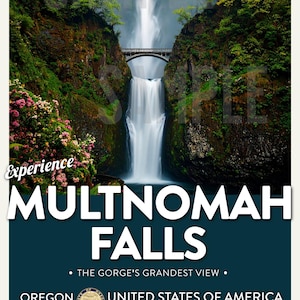 Multnomah Falls- Oregon - Travel Poster 11&quot;x17&quot;