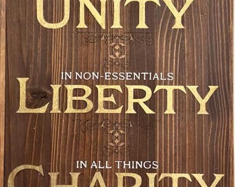 In Essentials Unity, In Non-Essentials Liberty, In All Things Charity