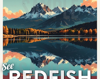 Redfish Lake - Idaho - Travel Poster 11"x17"