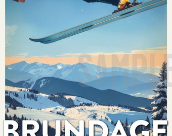 Brundage Mountain Ski- Idaho - Travel Poster - 11"x17"