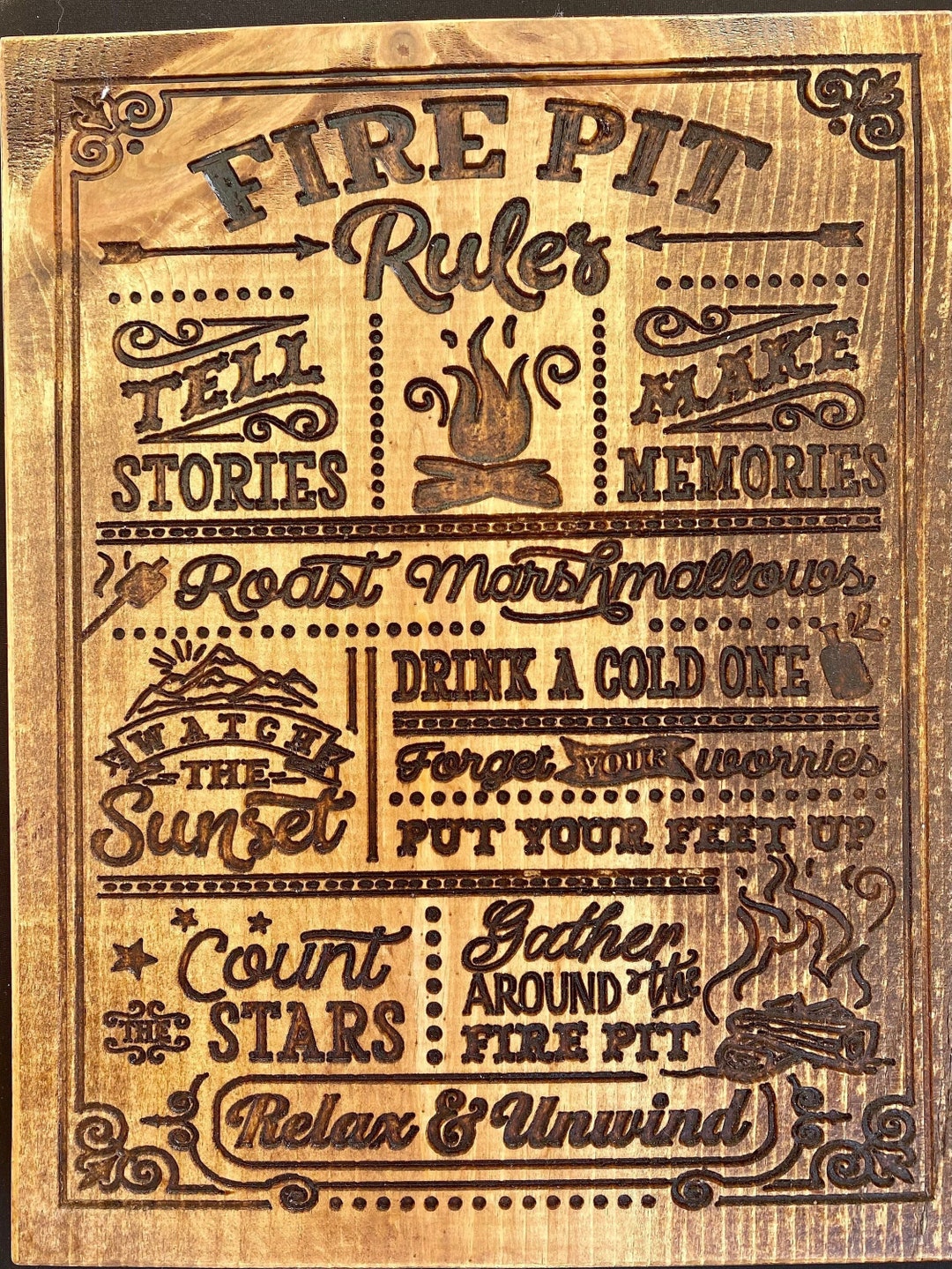 Fire Pit Rules Etsy